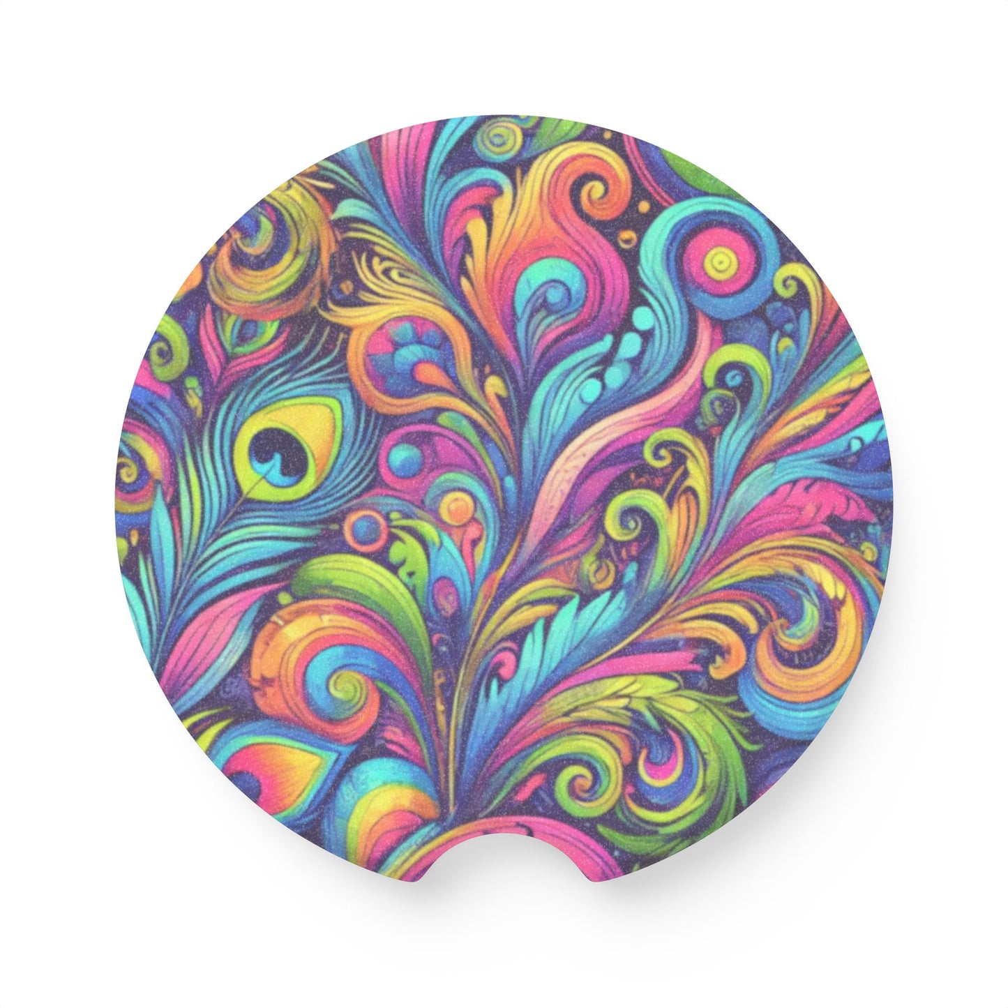 Soapstone Car Coaster - Feather Currents Pop