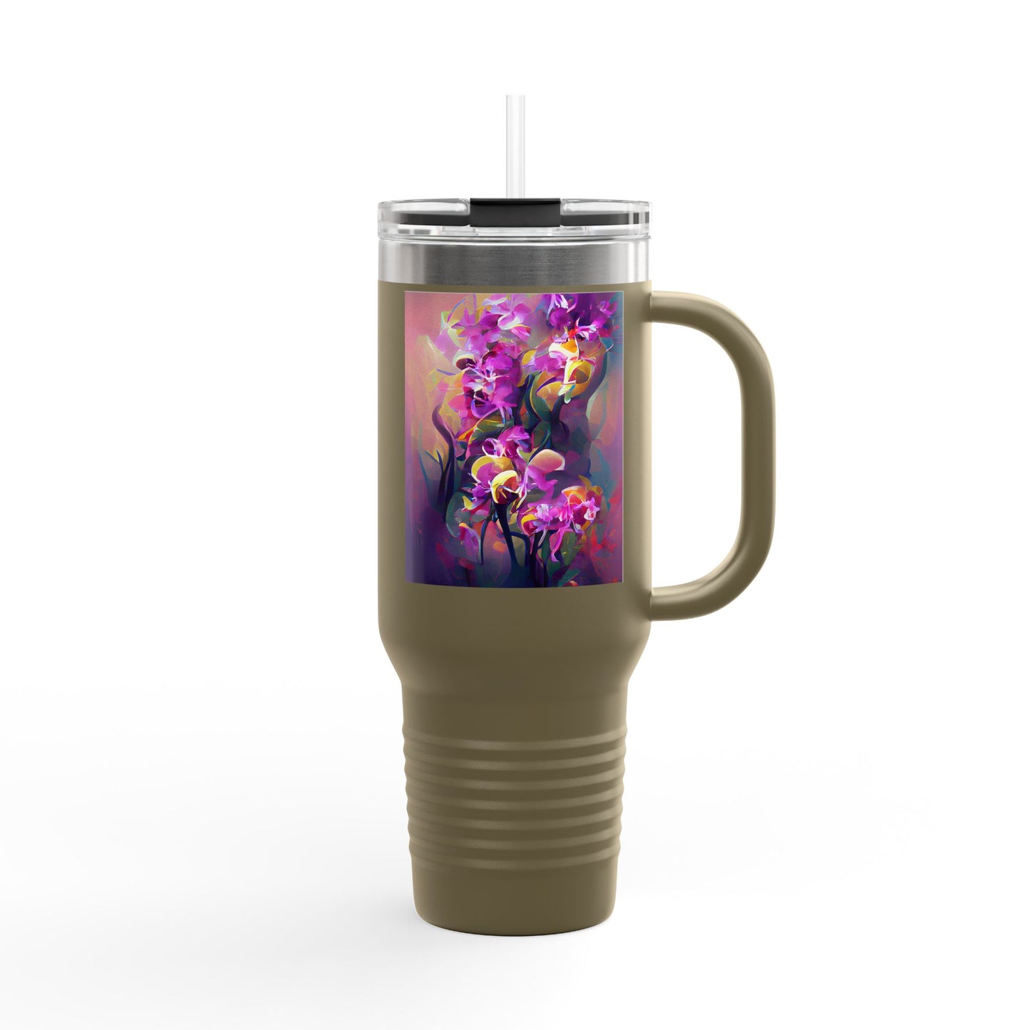 Fantasy Orchids nsulated Travel Mug - 40oz - Perfect for Outdoor Adventures