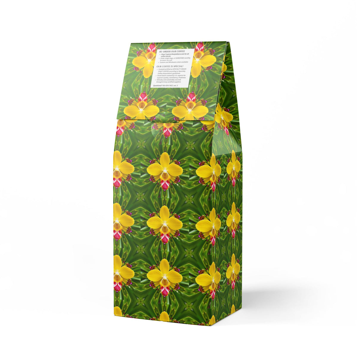 Black Coral Blend™ (Dark French Roast) Specialty Grade Craft Coffee / Yellow Orichid Kaleidoscope