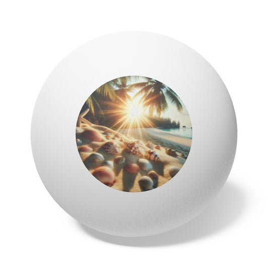 Tropical Paradise Ping Pong Balls - 6 Pack with Shell Beach