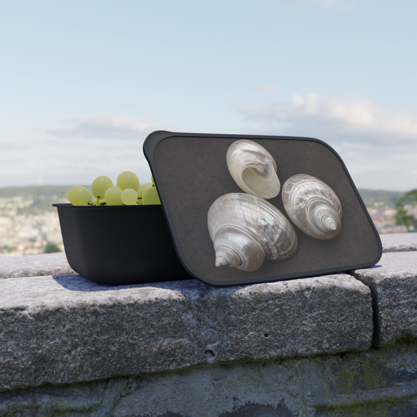 Bento Box with Utensils - White Nautilus Trio