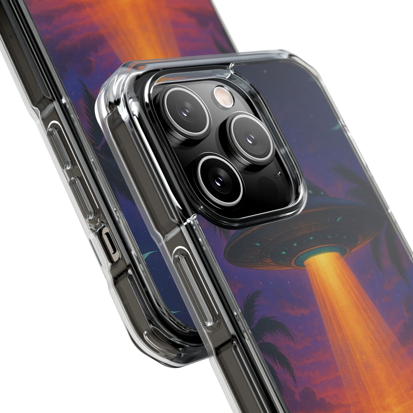 Beach UFO at Night Magnetic Clear Phone Case, Many Models