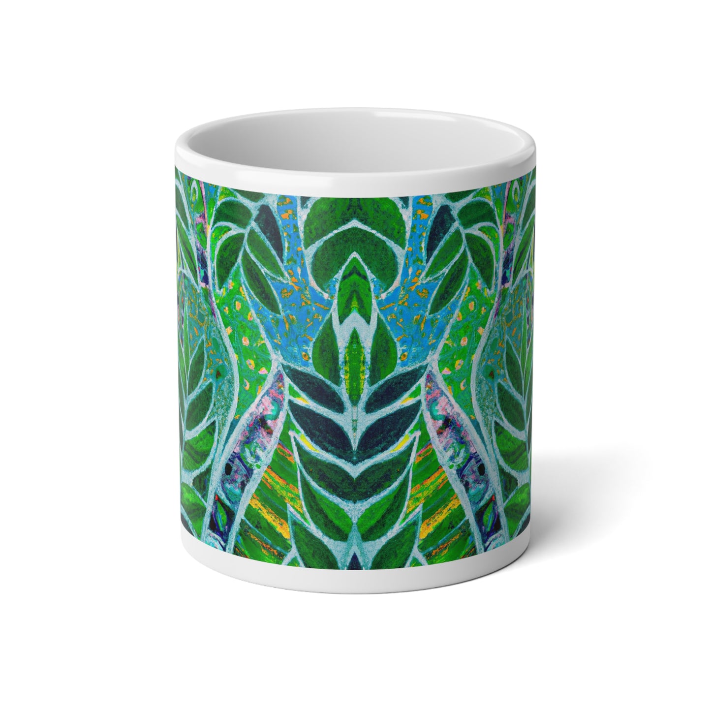 Jumbo Mug, 20oz, Amazon Whimsy Green | Tropical Coffee Cup