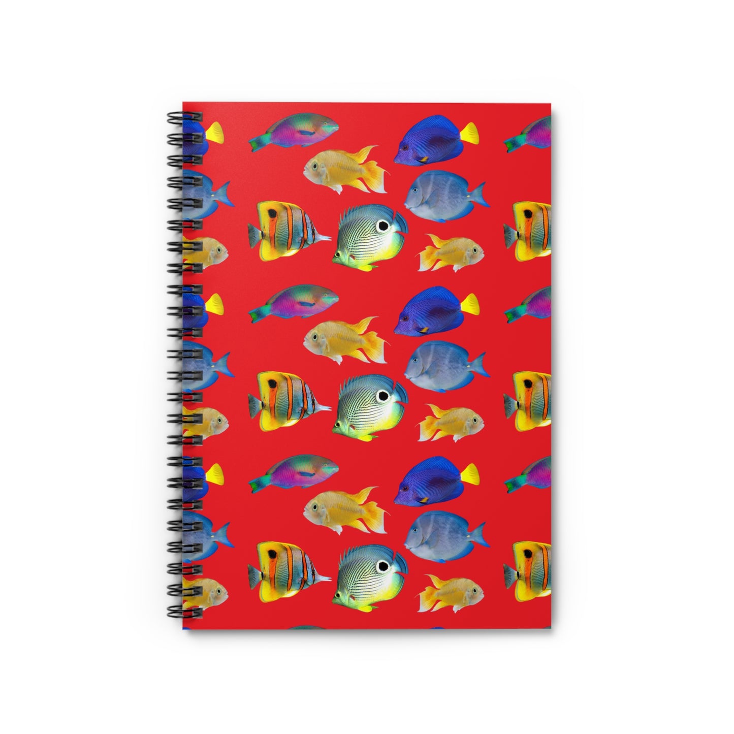 Spiral Notebook - Tropical Fish, Red