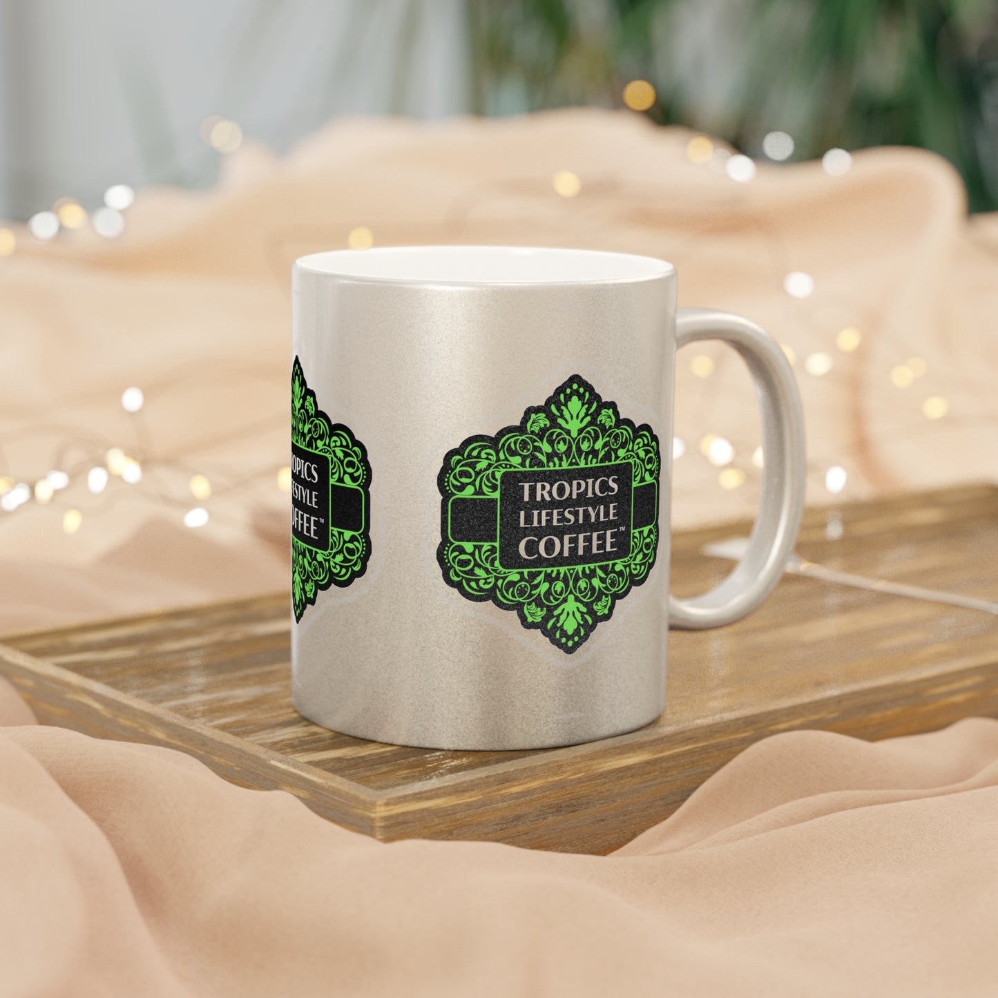 Tropical Lifestyle Coffee Metallic Mug - Elegant Coffee Cup, Chic Gift, Coffee Lover's Essentials