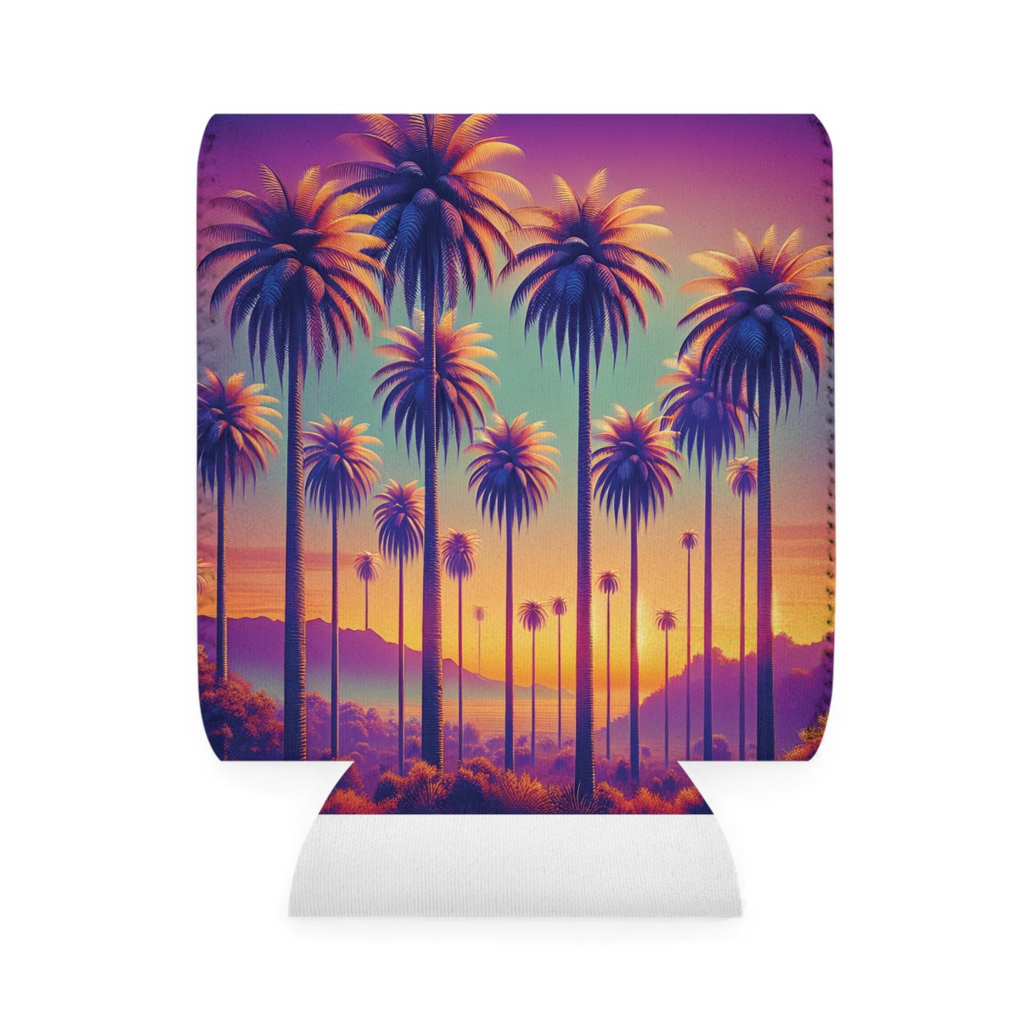 Sunset Palms Can Cooler Sleeve - Perfect for Outdoor Picnics