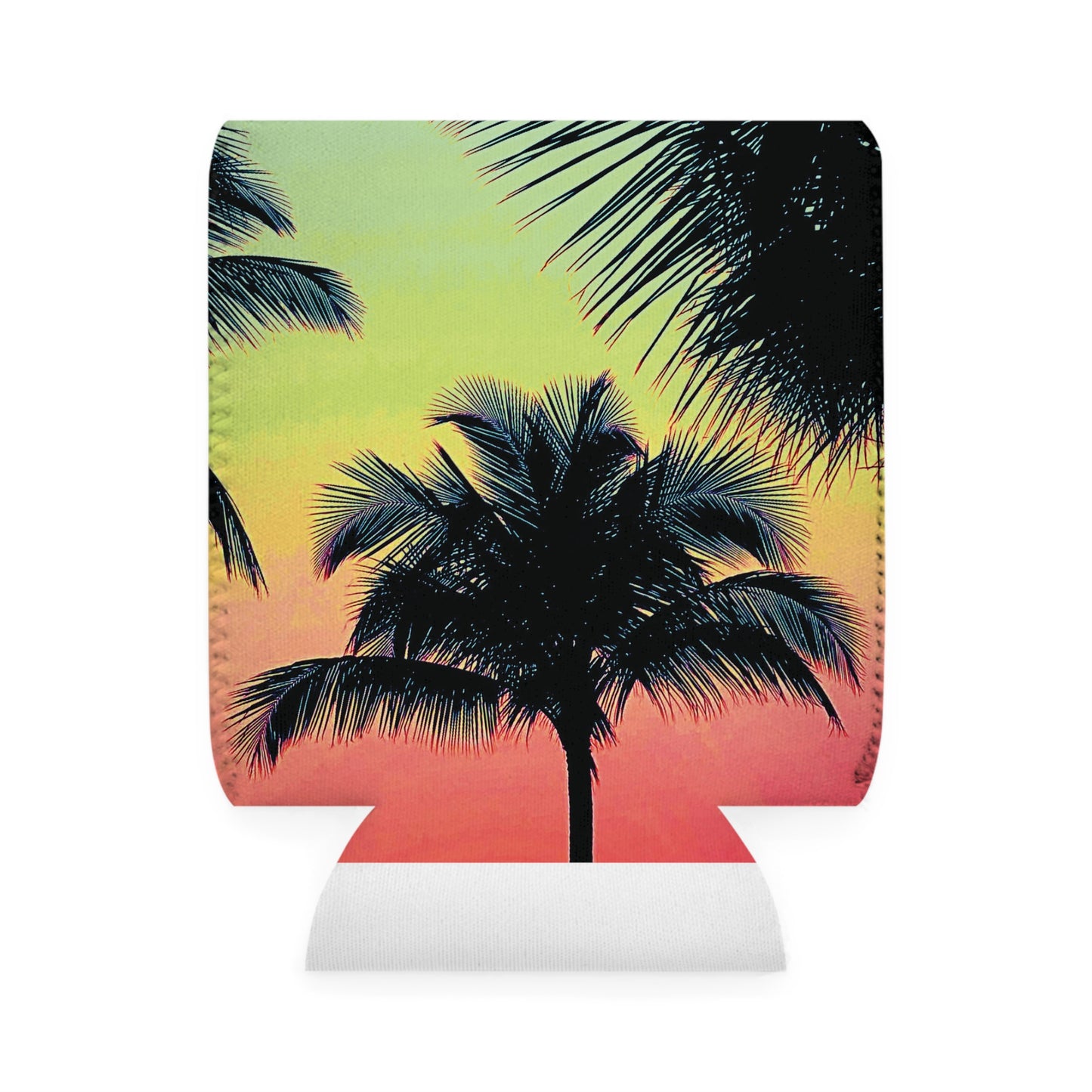 Palm Glow/Sangria Can Cooler Sleeve - Perfect for Outdoor Picnics