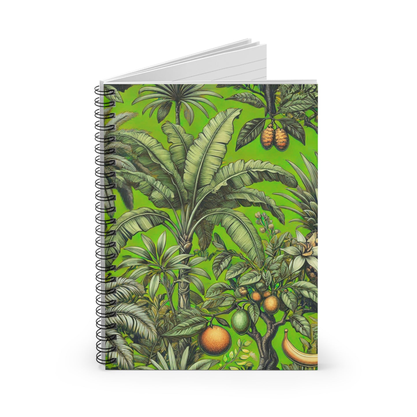 Spiral Notebook - Tropical Fruit, Spring Green