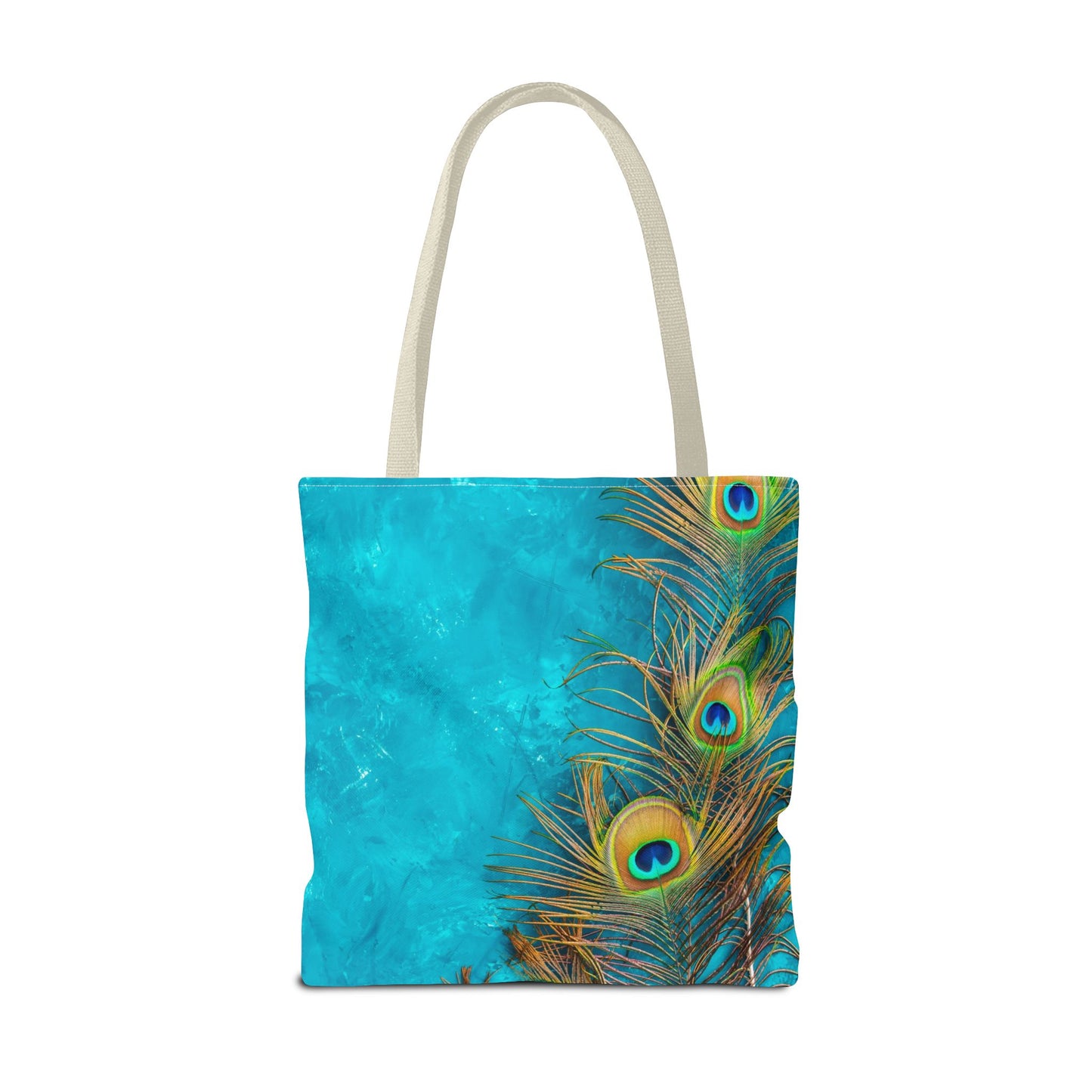 Peacock Turquoise Glow Tote Bag - 3 Sizes