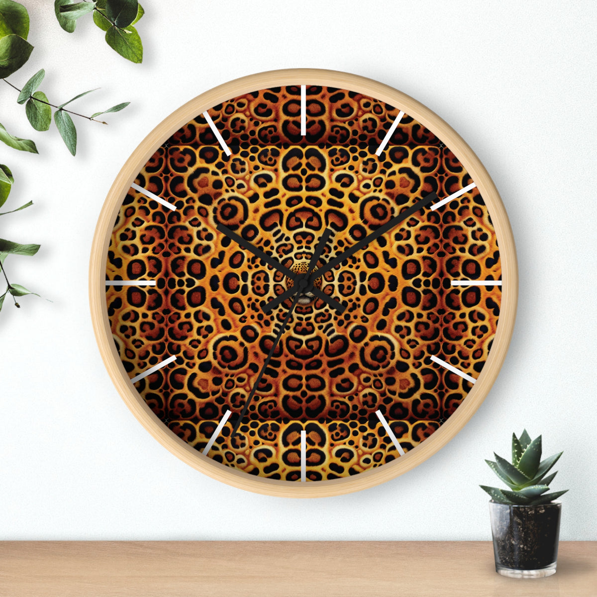 Kaleido Jaguar Spots Wall Clock – Fun Home Decor for Nature Lovers, 6 Variants