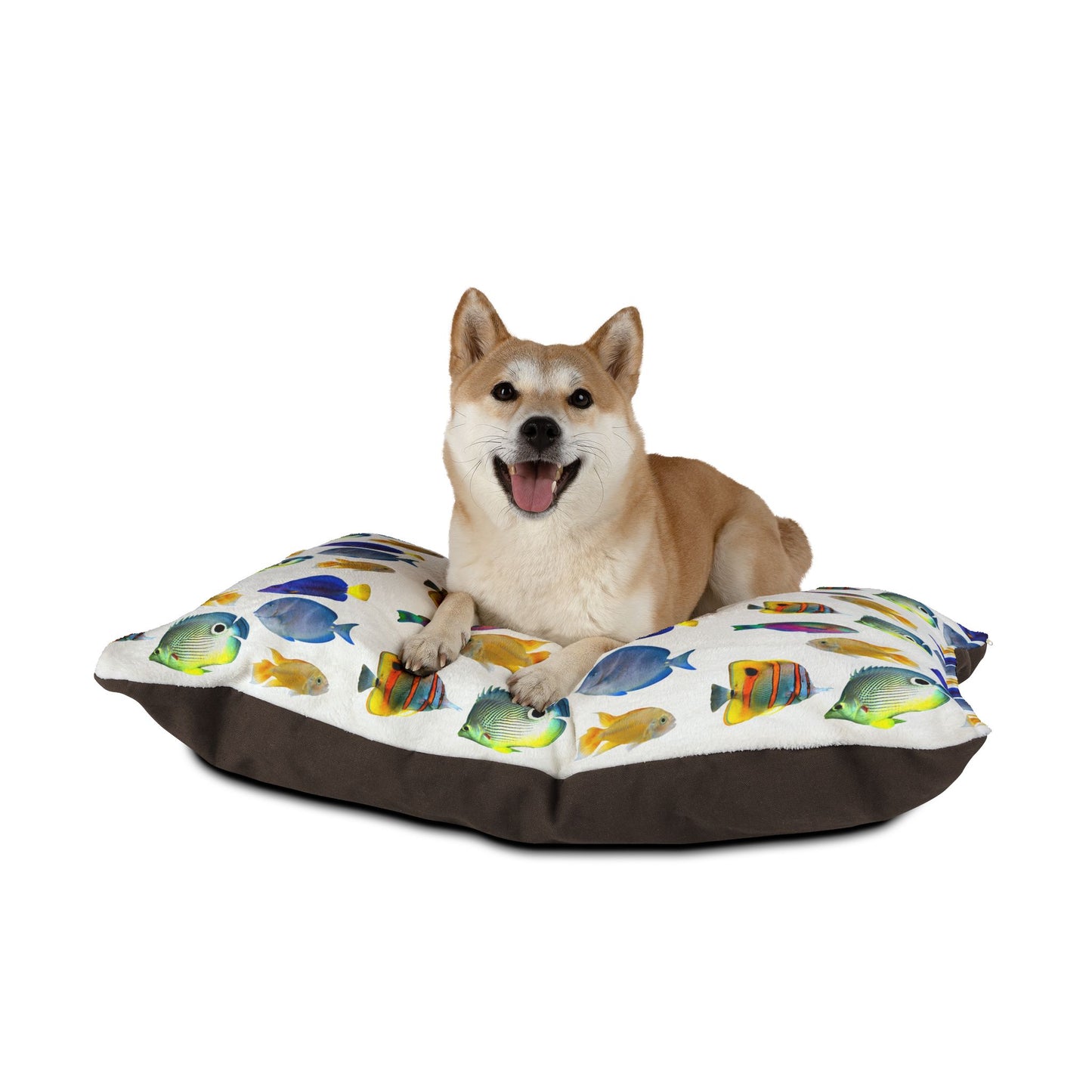 Pet Bed - Cozy and Fun Dog or Cat Bed for Beach Lovers / School of Fish