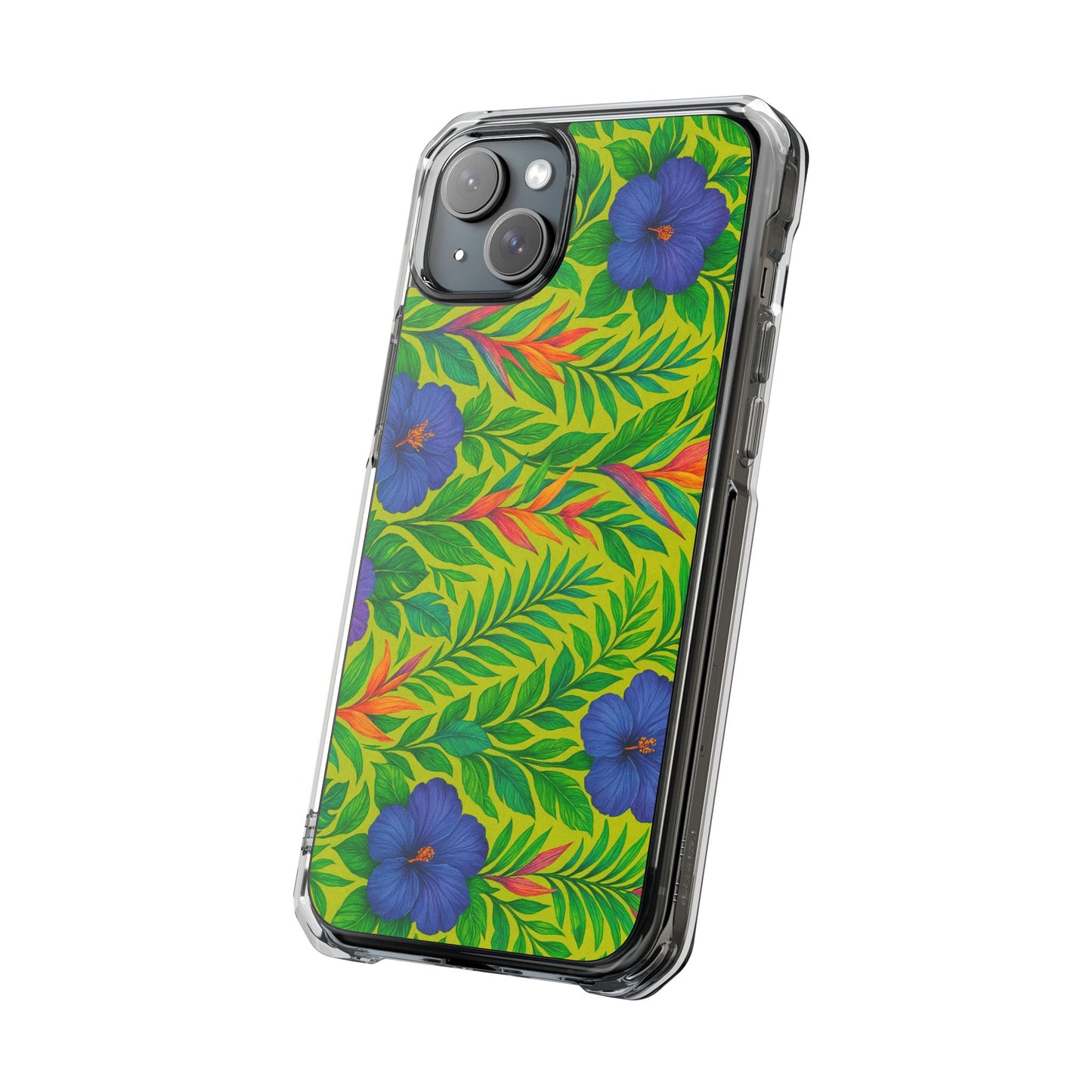 Midnight Flower Lime Magnetic Clear Phone Case, Many Models