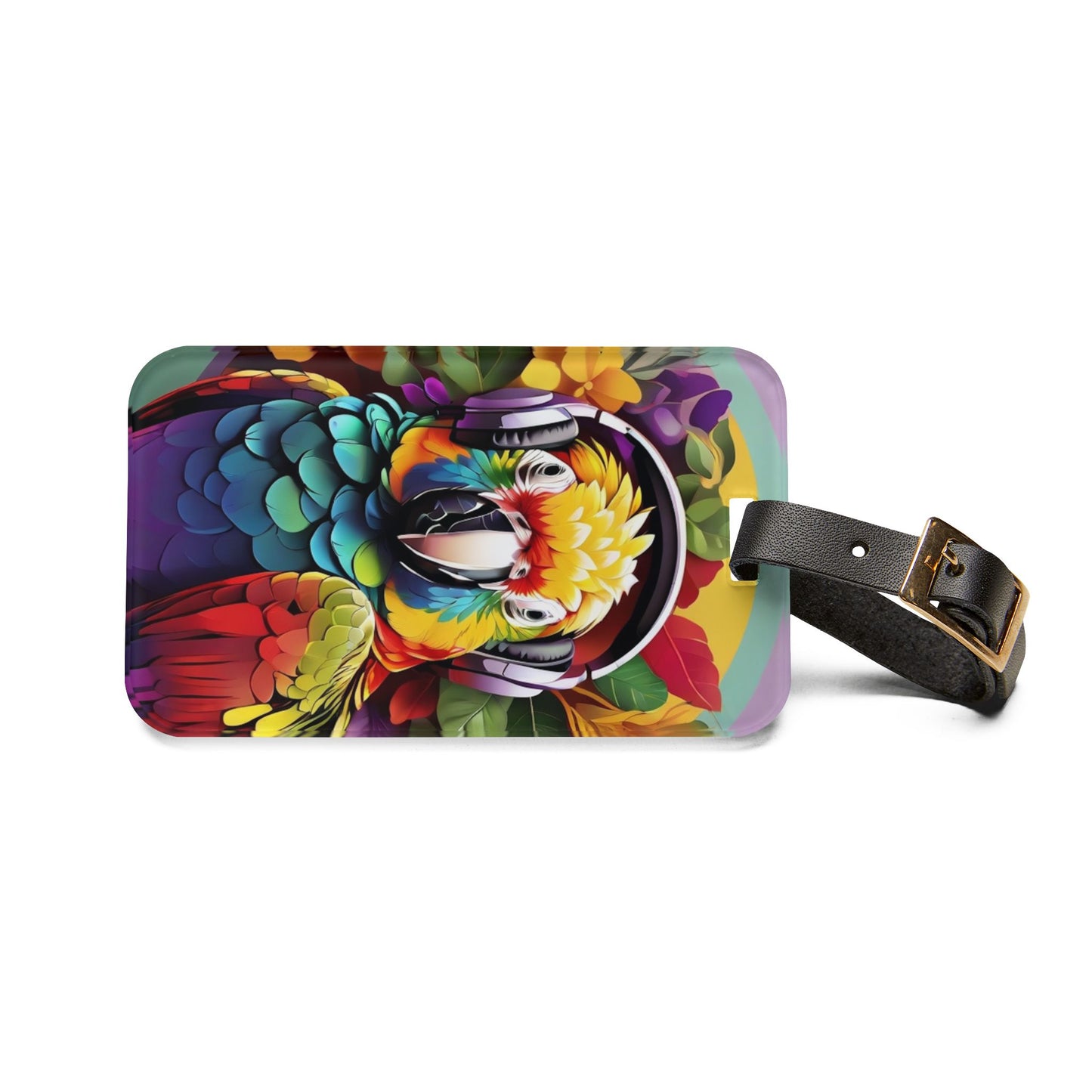 Luggage Tag - Rockin' Out Parrot