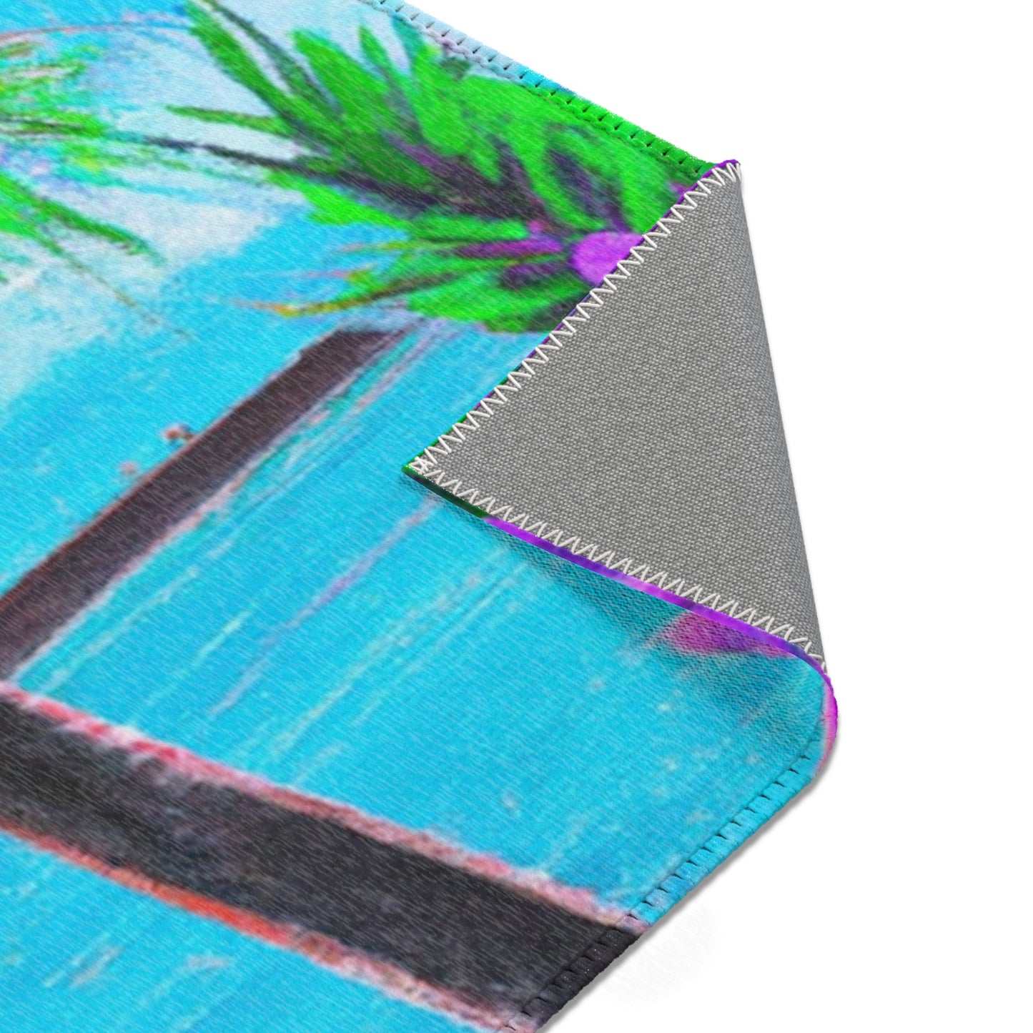 Tropical Paradise Area Rug, 3 Sizes - Vibrant Design / Calm Beach