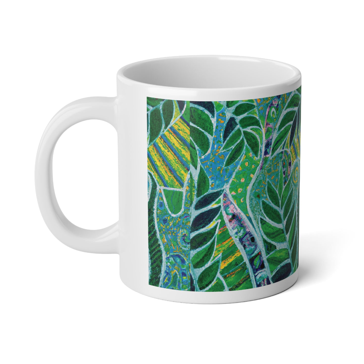 Jumbo Mug, 20oz, Amazon Whimsy Green | Tropical Coffee Cup