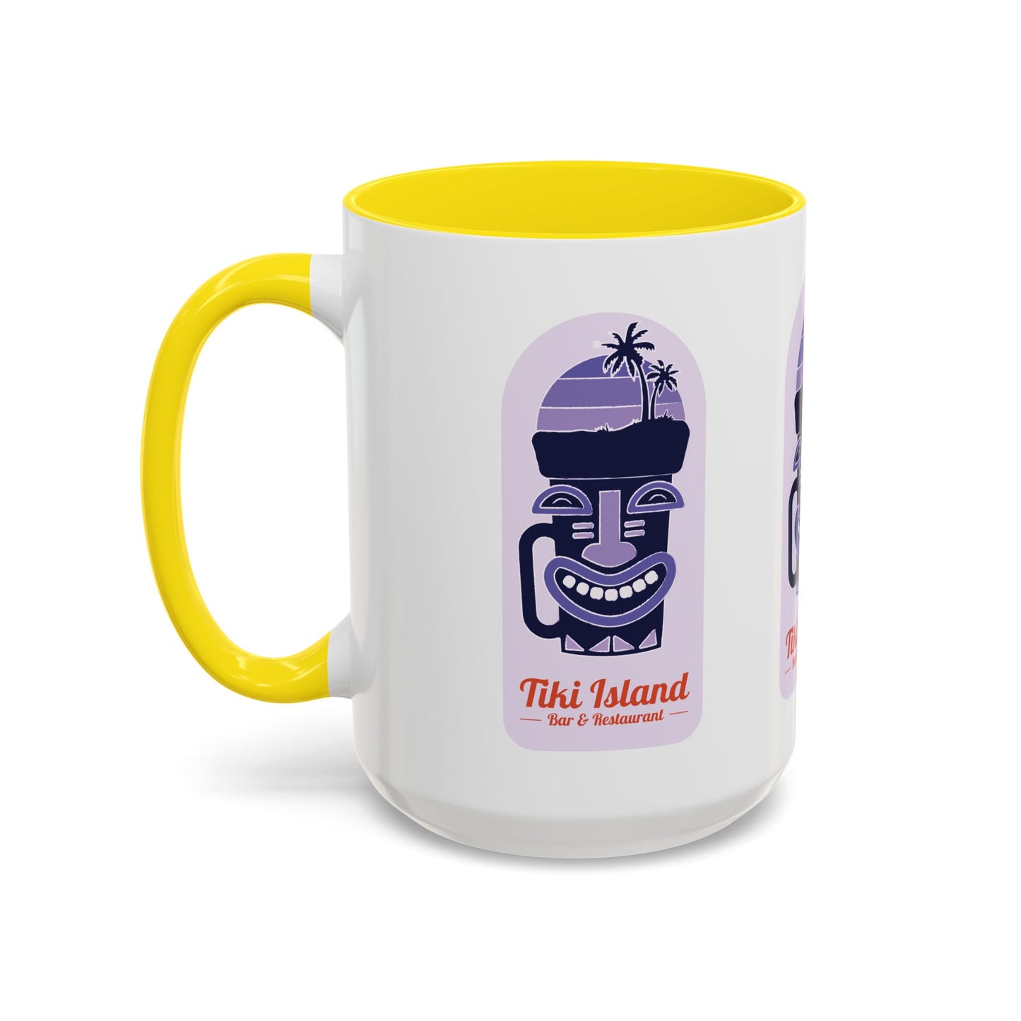 Tiki Island Accent Coffee Mug - Fun Tropical Drinkware for Beach Vibes, purple