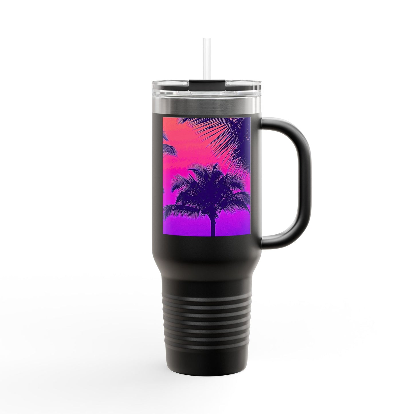 Insulated Travel Mug, 40oz / Palm Glow Pop - Perfect for Outdoor Adventures