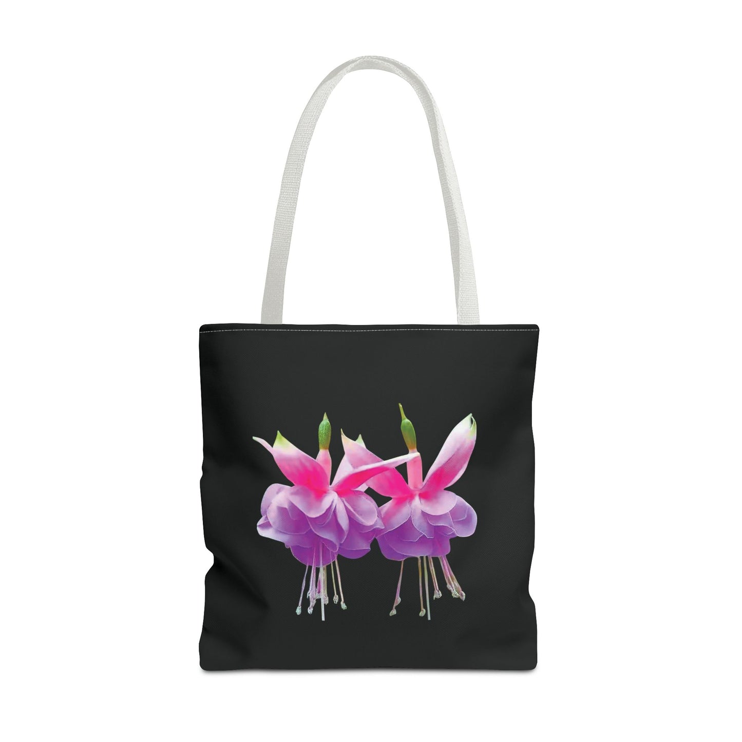 Tropical Real Two Fuchsias/Black Tote Bag - 3 Sizes