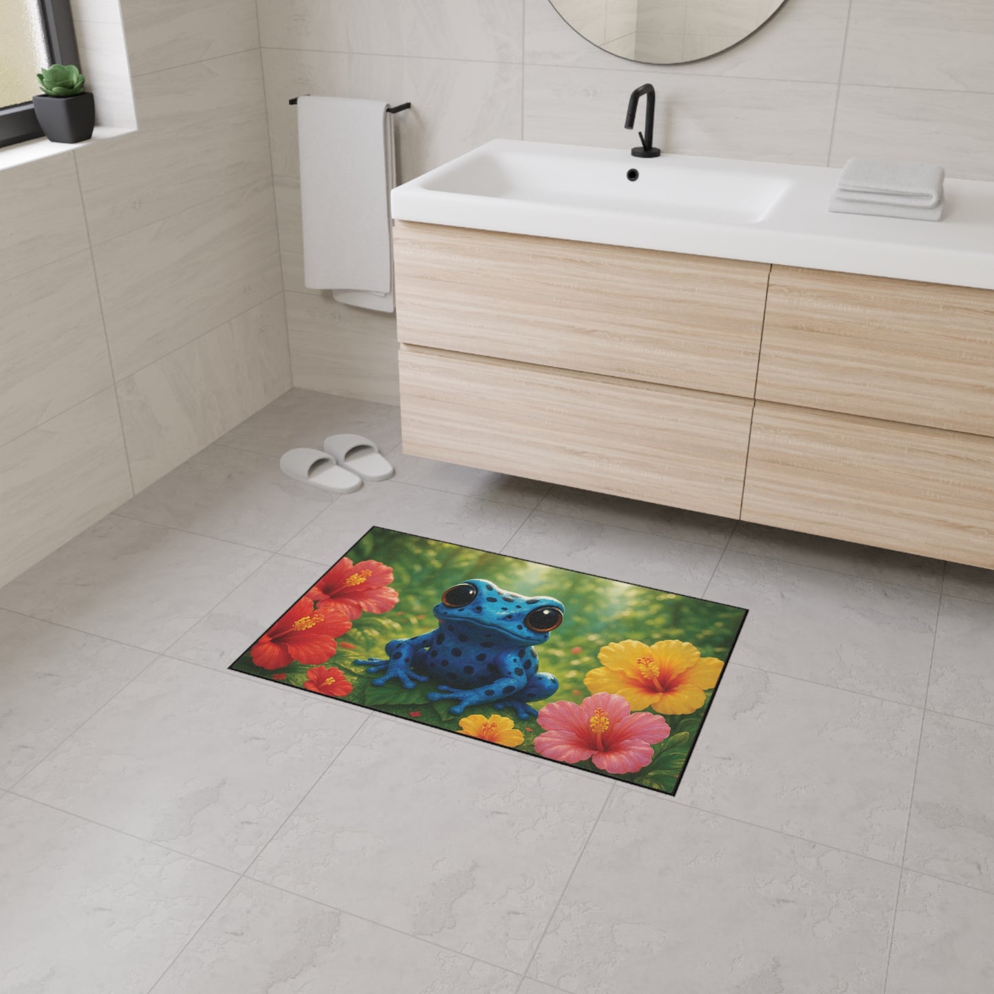 Heavy Duty Floor Mat, 5 Sizes – Tropical Area Rug for Home Décor / Baby Tree Frog