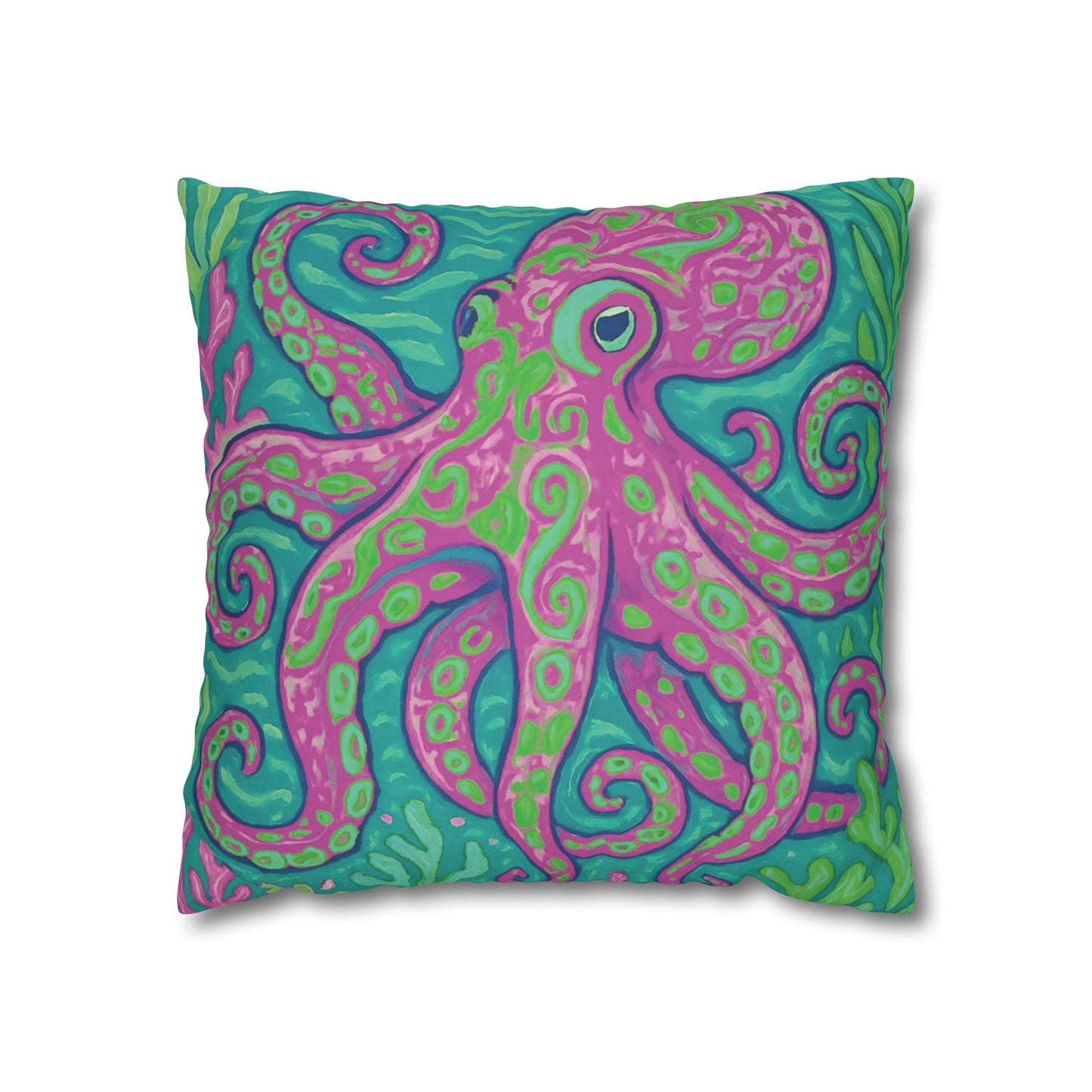 Faux Suede Square Pillowcase - Purple Kraken Joe