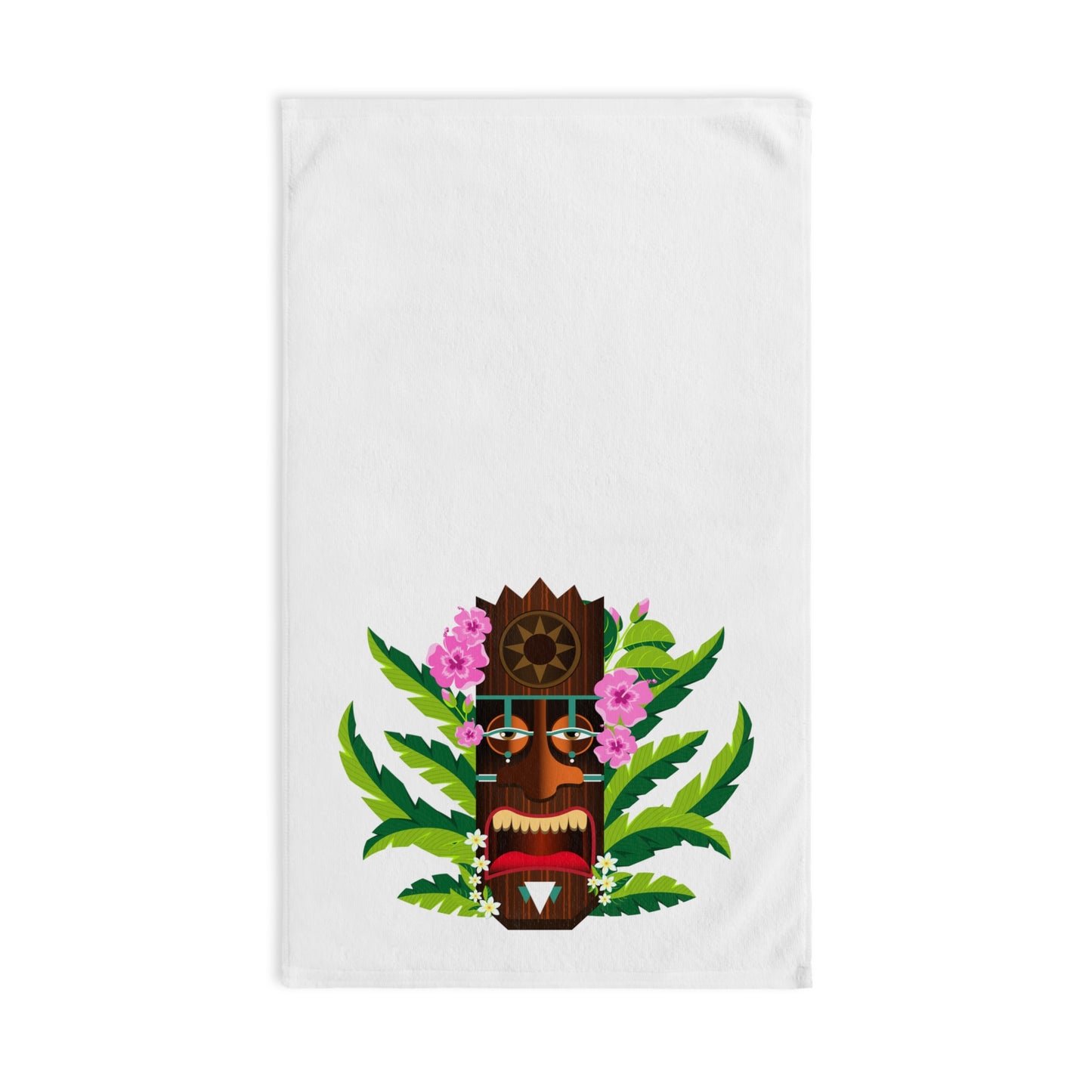 Tropical Paradise Hand Towel - Vibrant Tiki Design for Kitchen or Bath / Tiki Boss Nani