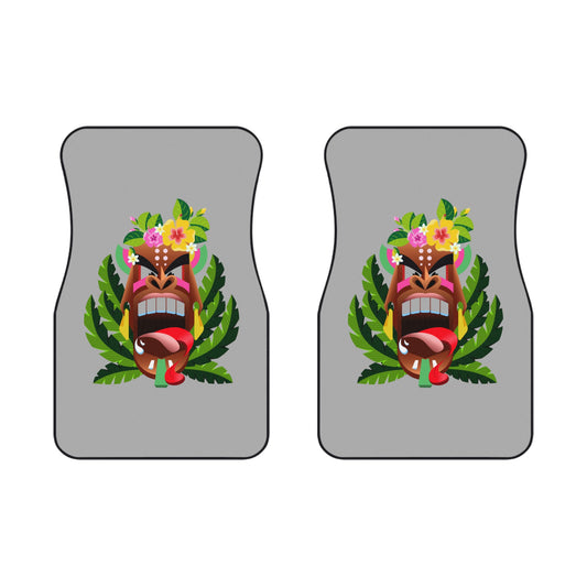 Tropical Tiki Boss Alelo Car Floor Mats - SET of 2, light gray