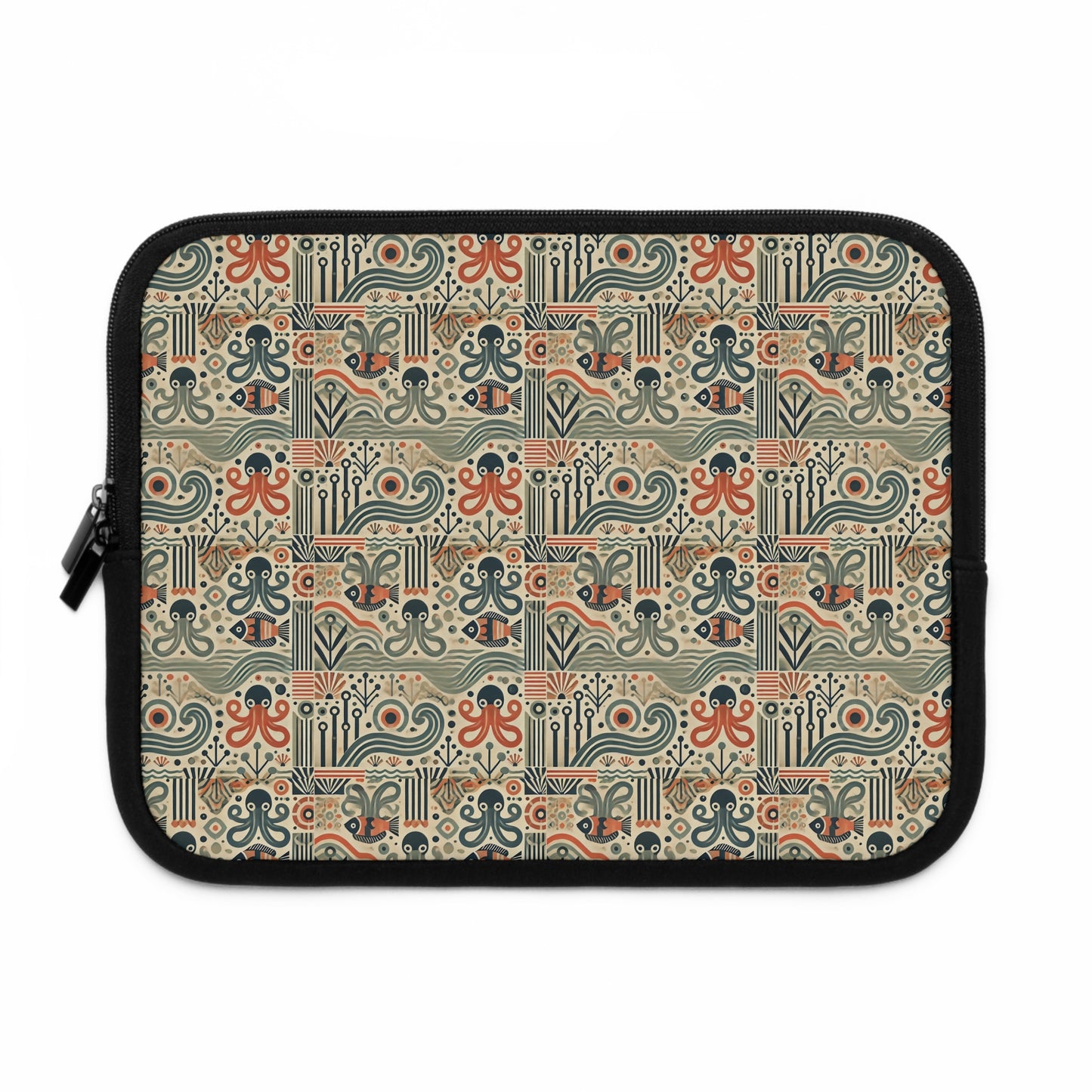 Tropical Laptop Sleeve, 5 Sizes - Perfect for Beach Lovers & Students / Mid-Century Octopus