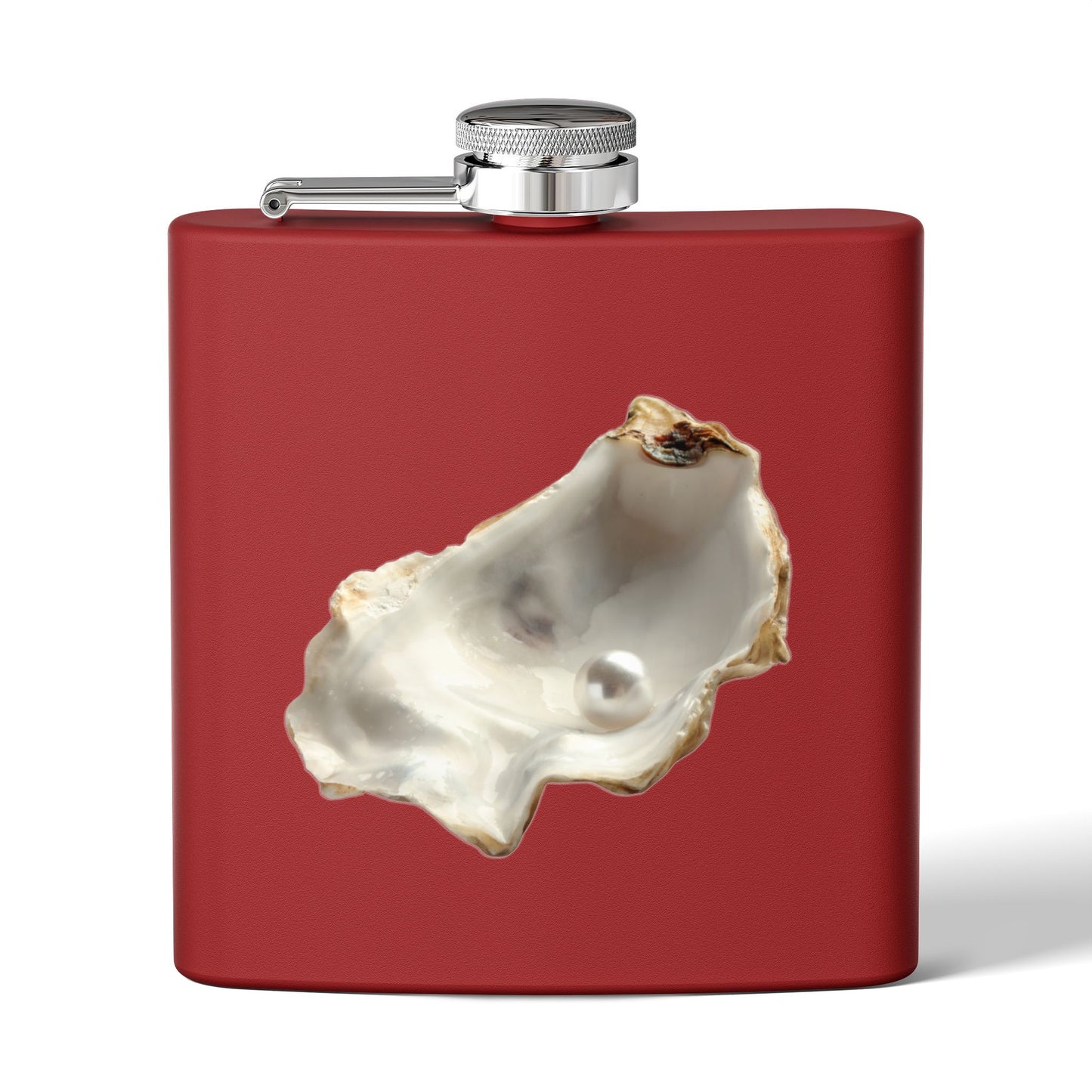 Tropical Stainless Steel 6 oz. Flask, Many Colors  – White Pearl & Shell