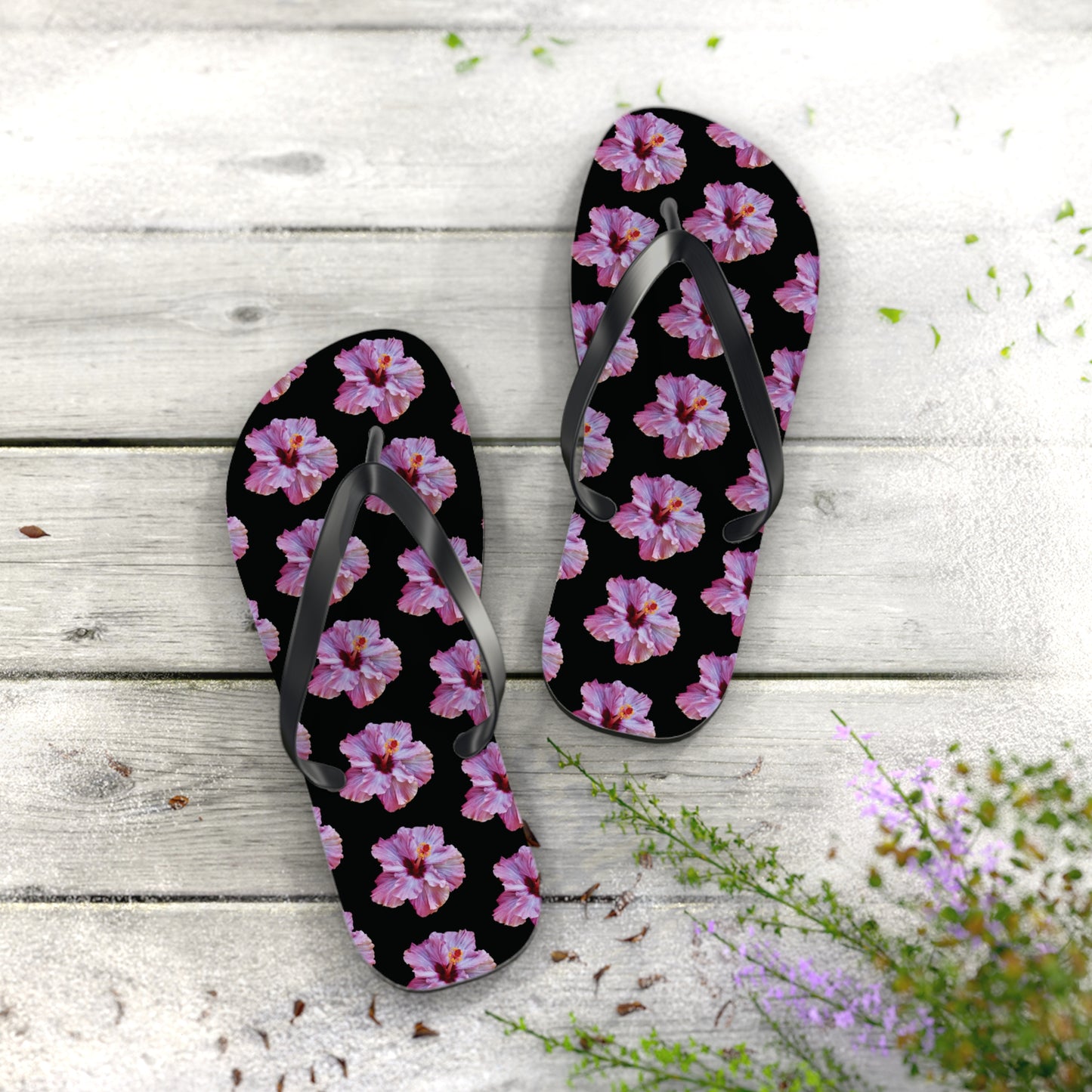 Flops - Purple Hibiscus/Black