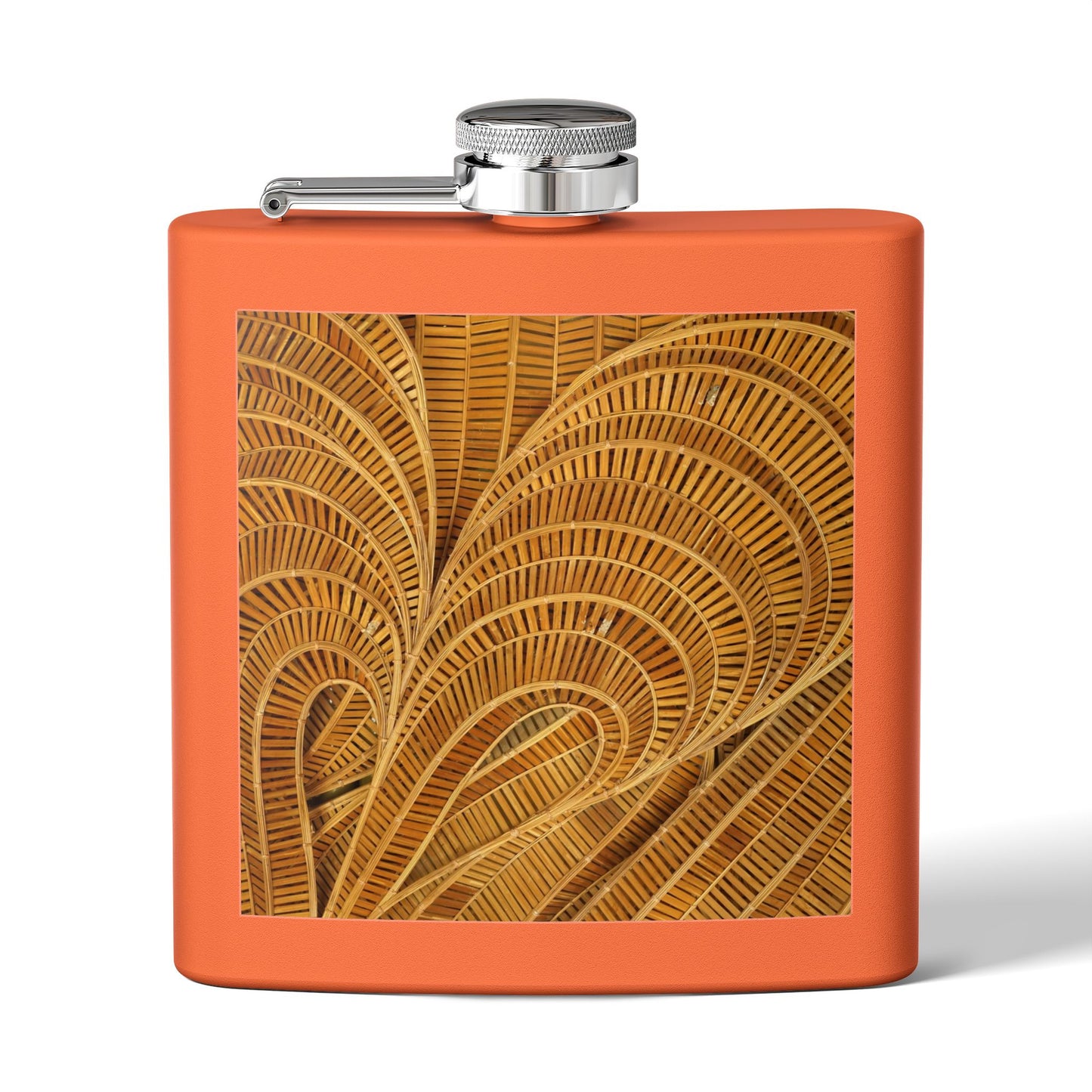 Tropical Stainless Steel 6 oz. Flask, Many Colors  – Natural Bamboo Swoosh