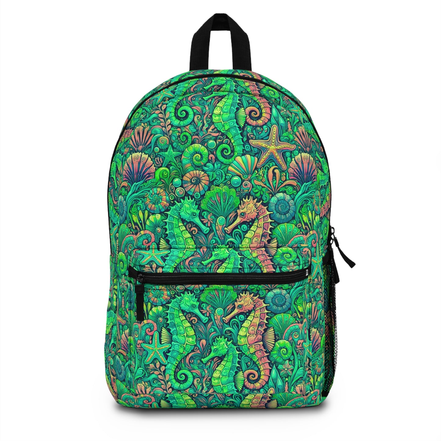 Tropical Backpack / Seahorses, Lime
