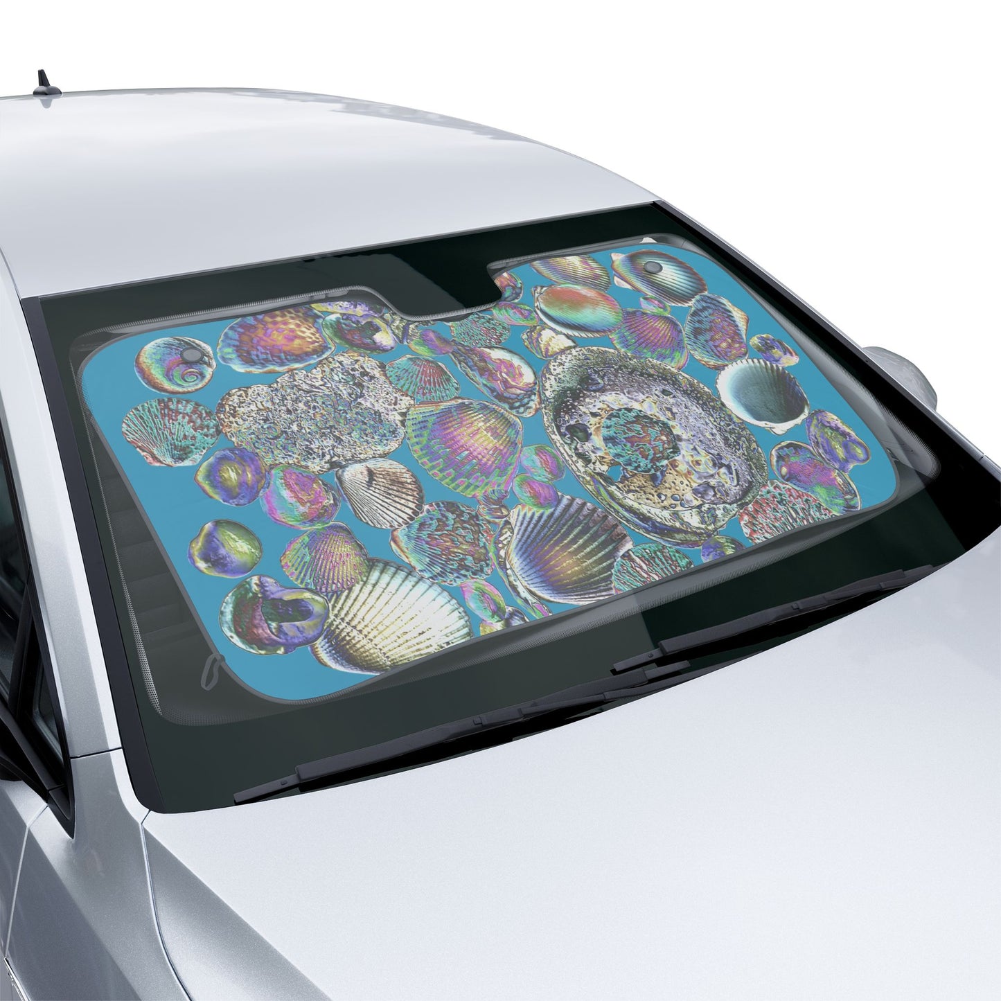 Coastal Car Sun Shades / Heatwave Seashell Collection, Turquoise