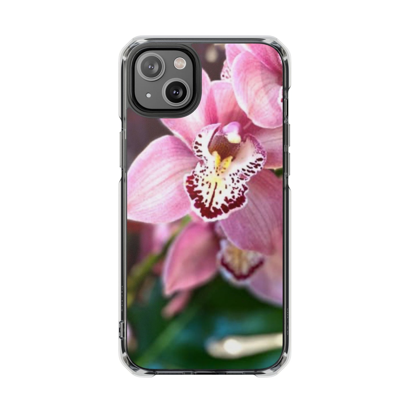 Pink Orchid/Photo Magnetic Clear Phone Case, Many Models