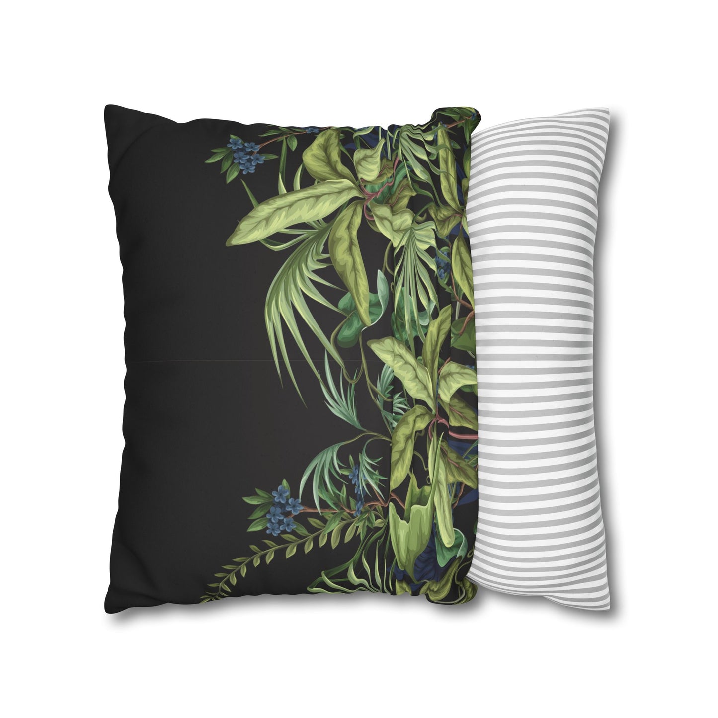 Faux Suede Square Pillowcase - Midnight Jungle