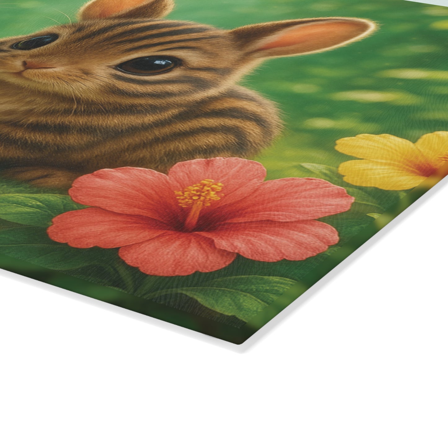 Glass Cutting Board, 2 sizes - Baby Sumatran Rabbits