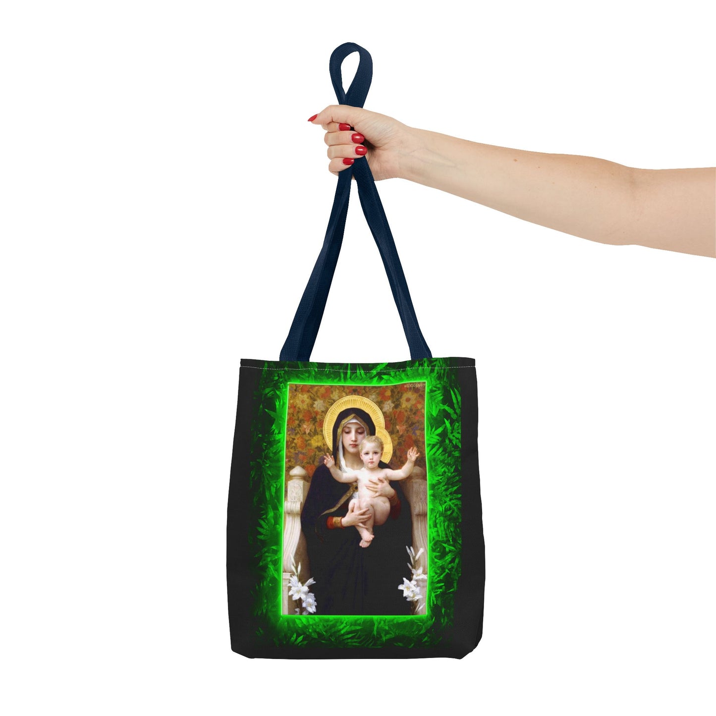 Religious Madonna of the Lilies Tropical Tote Bag - 3 Sizes