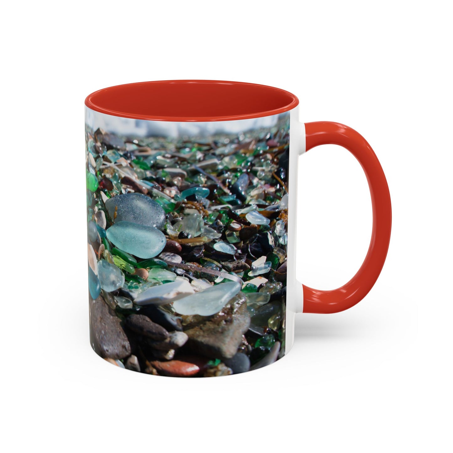 Coastal Accent Coffee Mug | Sea-Inspired Drinkware / Beach Glass Along Shoreline