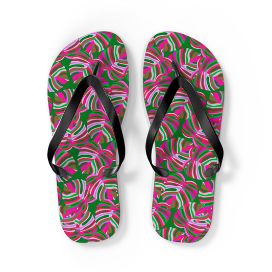 Flip Flops - Monstera Pink Pop