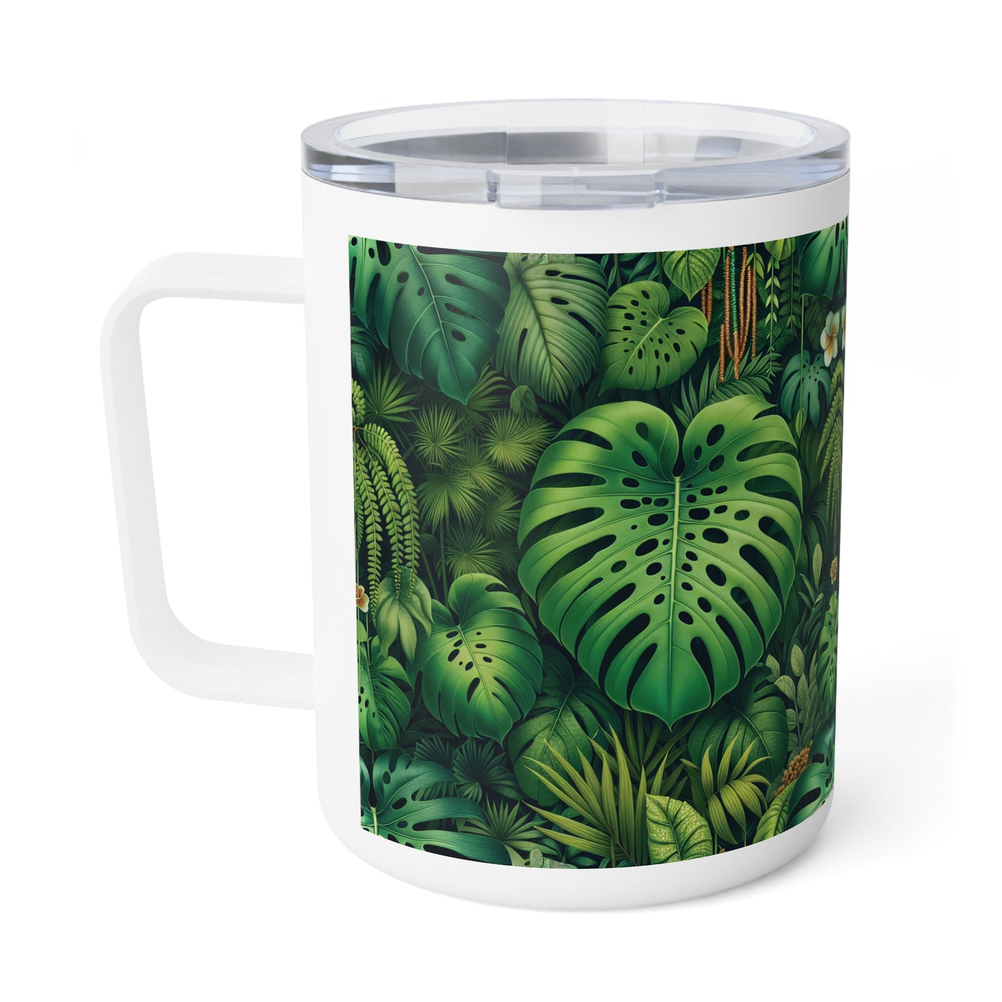 Tropical Insulated Coffee Mug, 10oz / Rainforest Greens