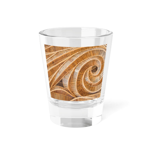 Clear Shot Glass, 1.5oz - Natural Bamboo Spiral