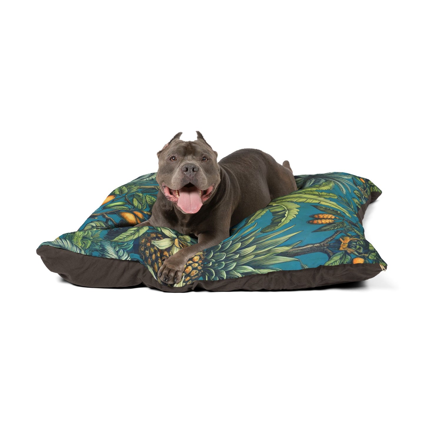 Pet Bed - Cozy and Fun Dog or Cat Bed for Beach Lovers / Tropical Fruit Blue