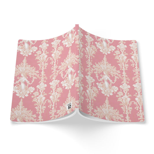 Softcover Journal - Pearl Lady Toile, hibiscus pink