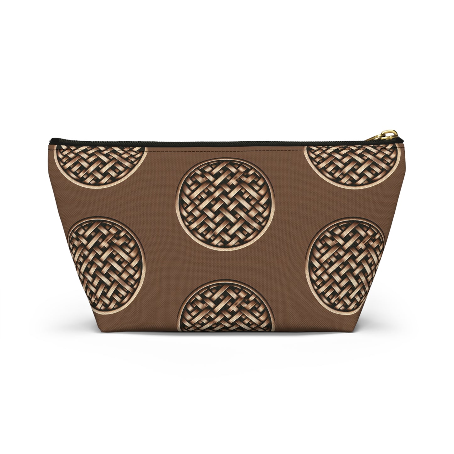 Tropical Accessory Pouch, 2 sizes | Makeup Bag | Perfect for Travel & Everyday Use / Brown Wicker Button