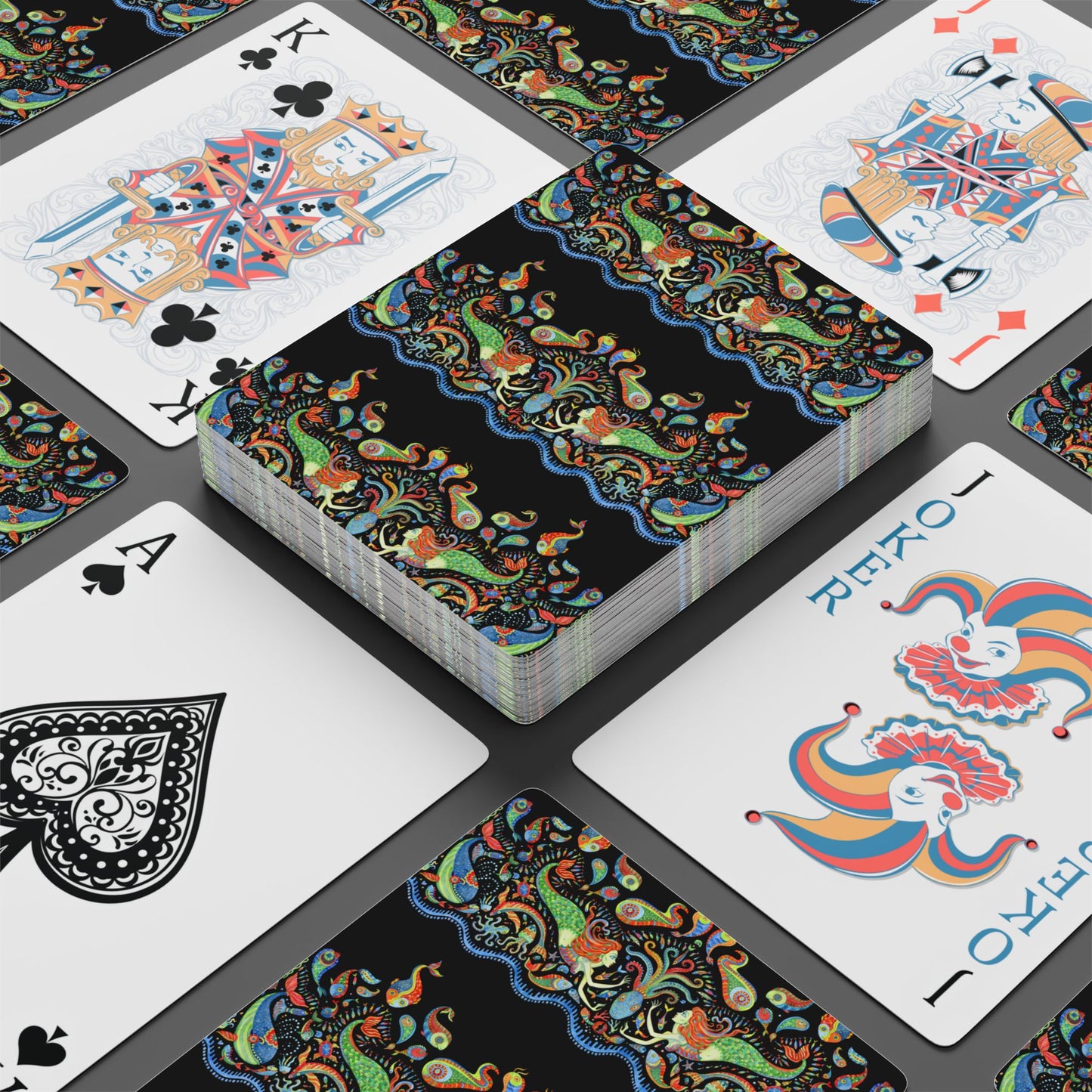 Poker Playing Cards - Mermaid Kingdom, Black