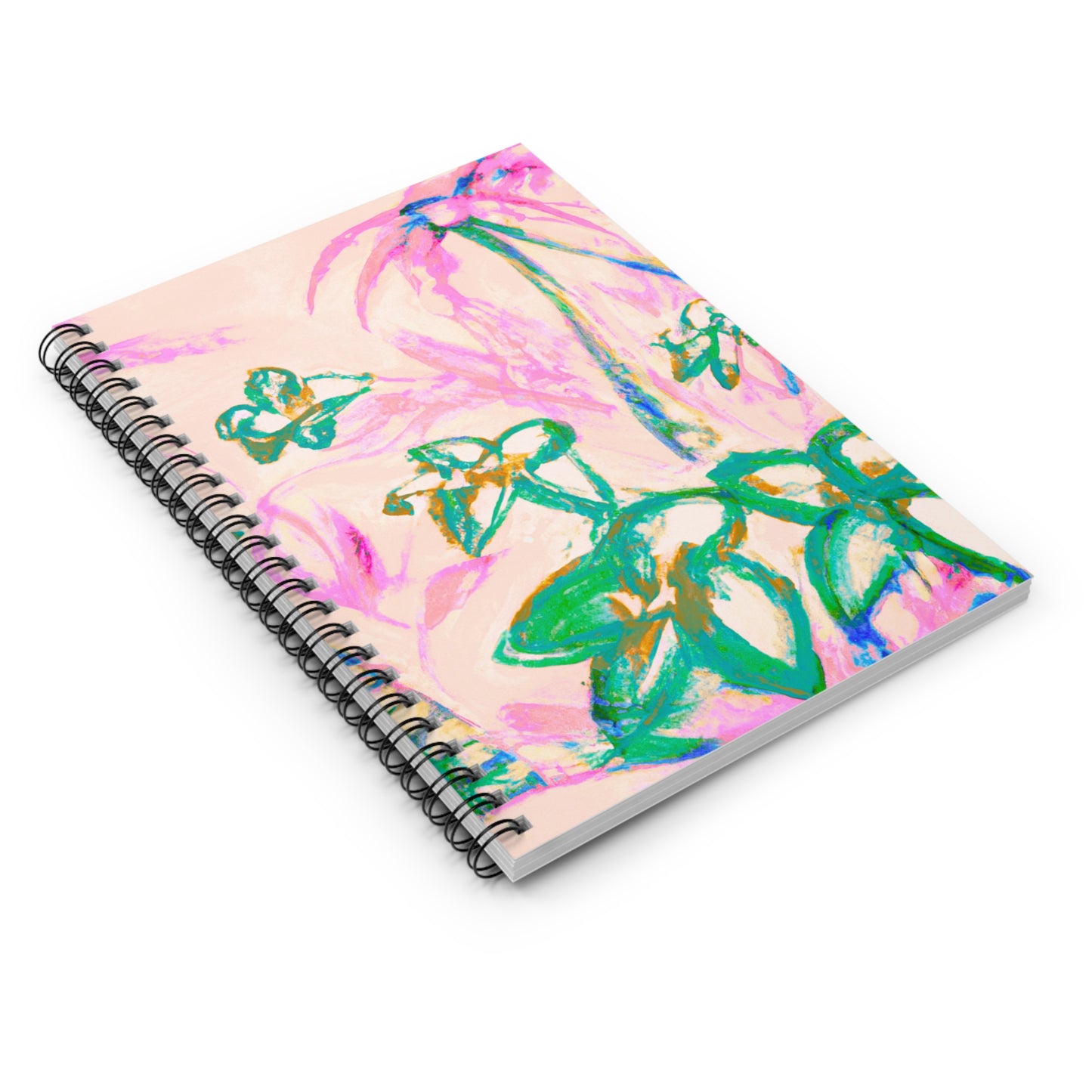 Spiral Notebook - Tropical Doodles, Pink