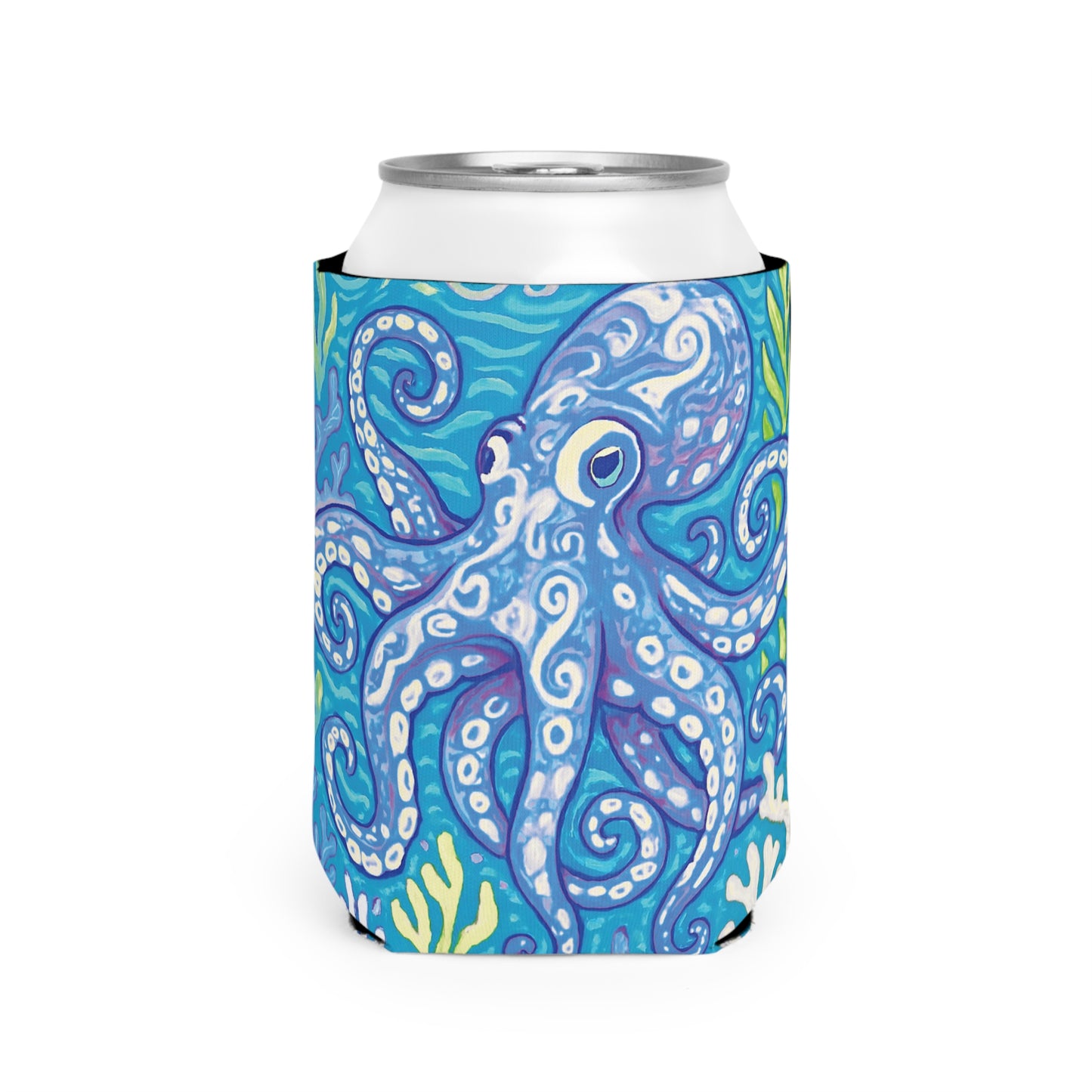 Octopus Kraken Joe/Blue Can Cooler Sleeve - Perfect for Outdoor Picnics