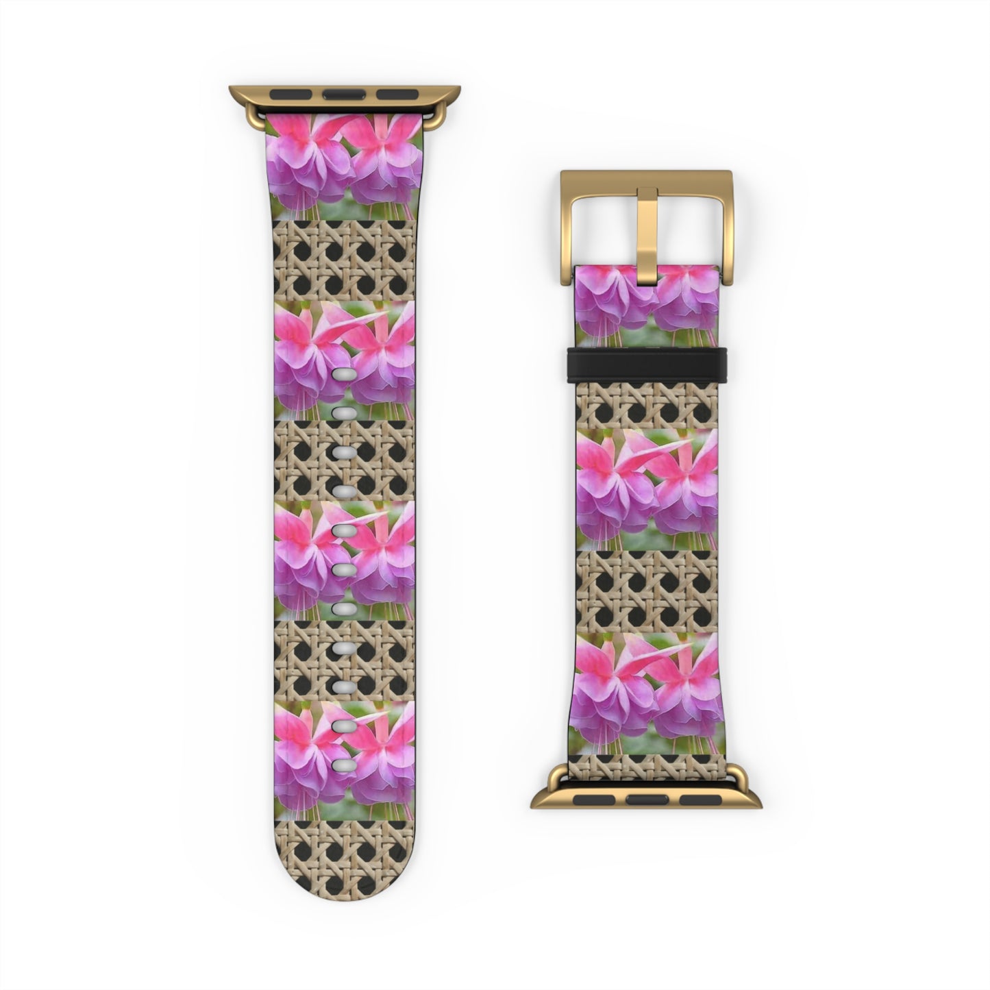 Apple Watch Band - Tropical Wicker and Two Fuchsias
