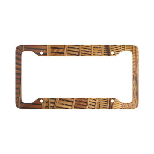 License Plate Frame - Natural Bamboo Flow