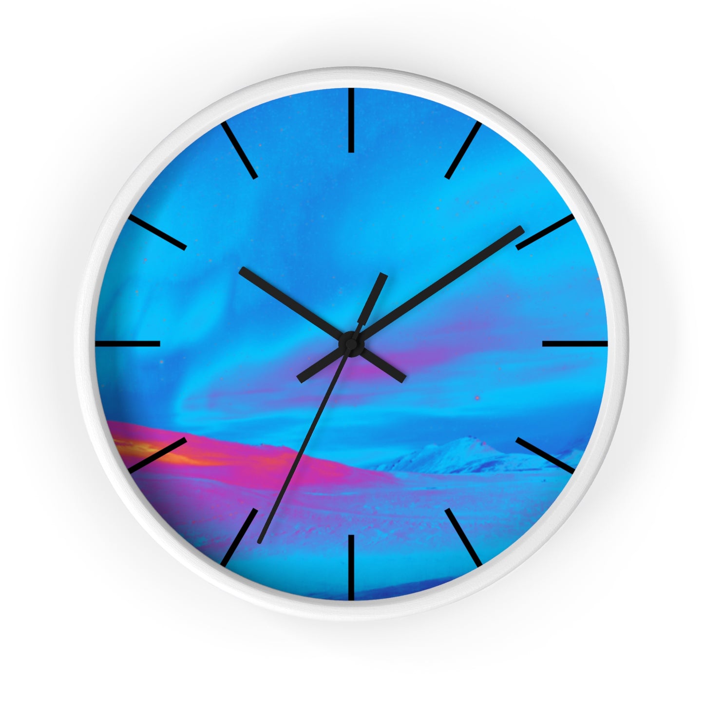 Wall Clock, Cold Ocean Lights/Turquoise, Hands/Base Variants