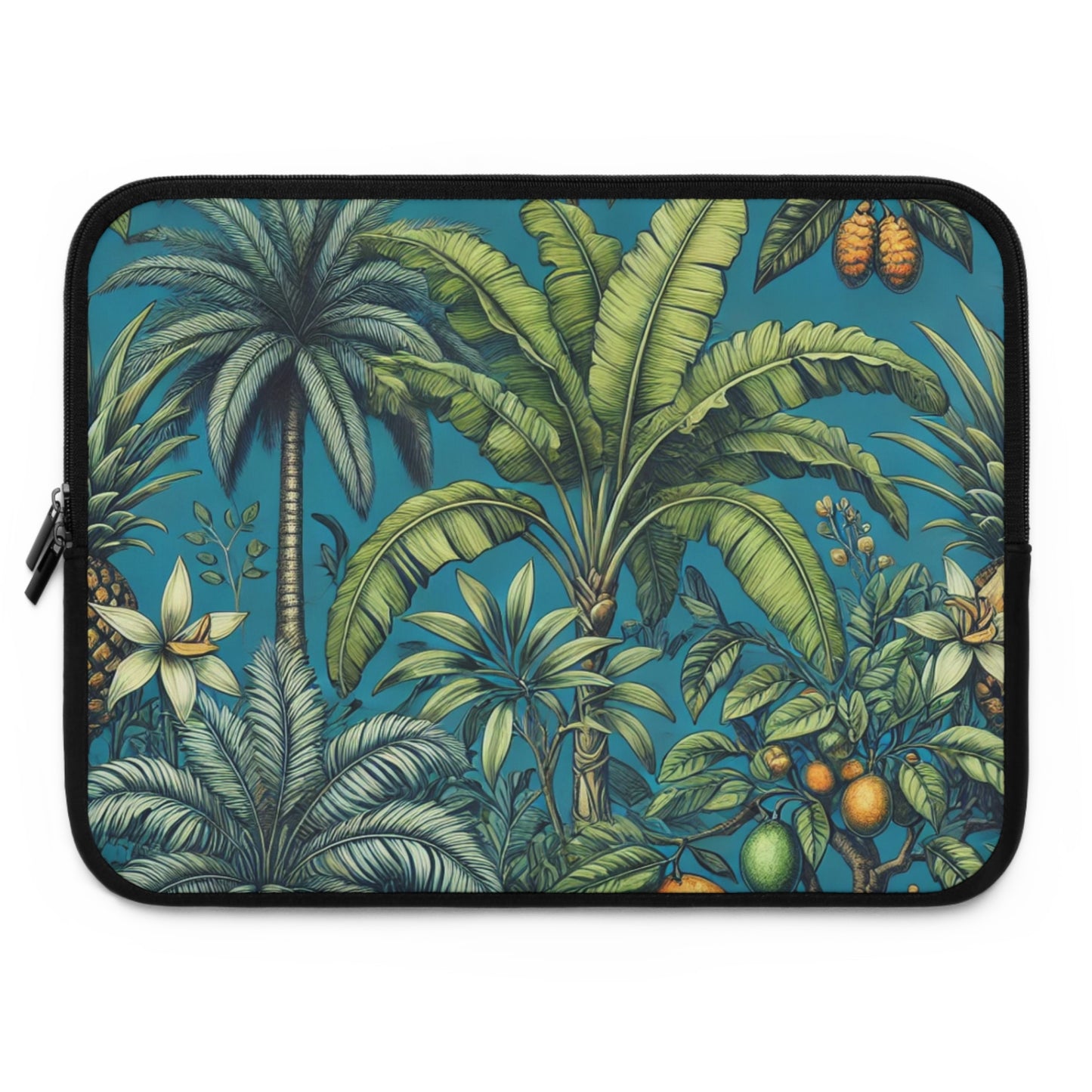 Tropical Laptop Sleeve, 5 Sizes - Perfect for Beach Lovers & Students / Tropical Fruit, Blue
